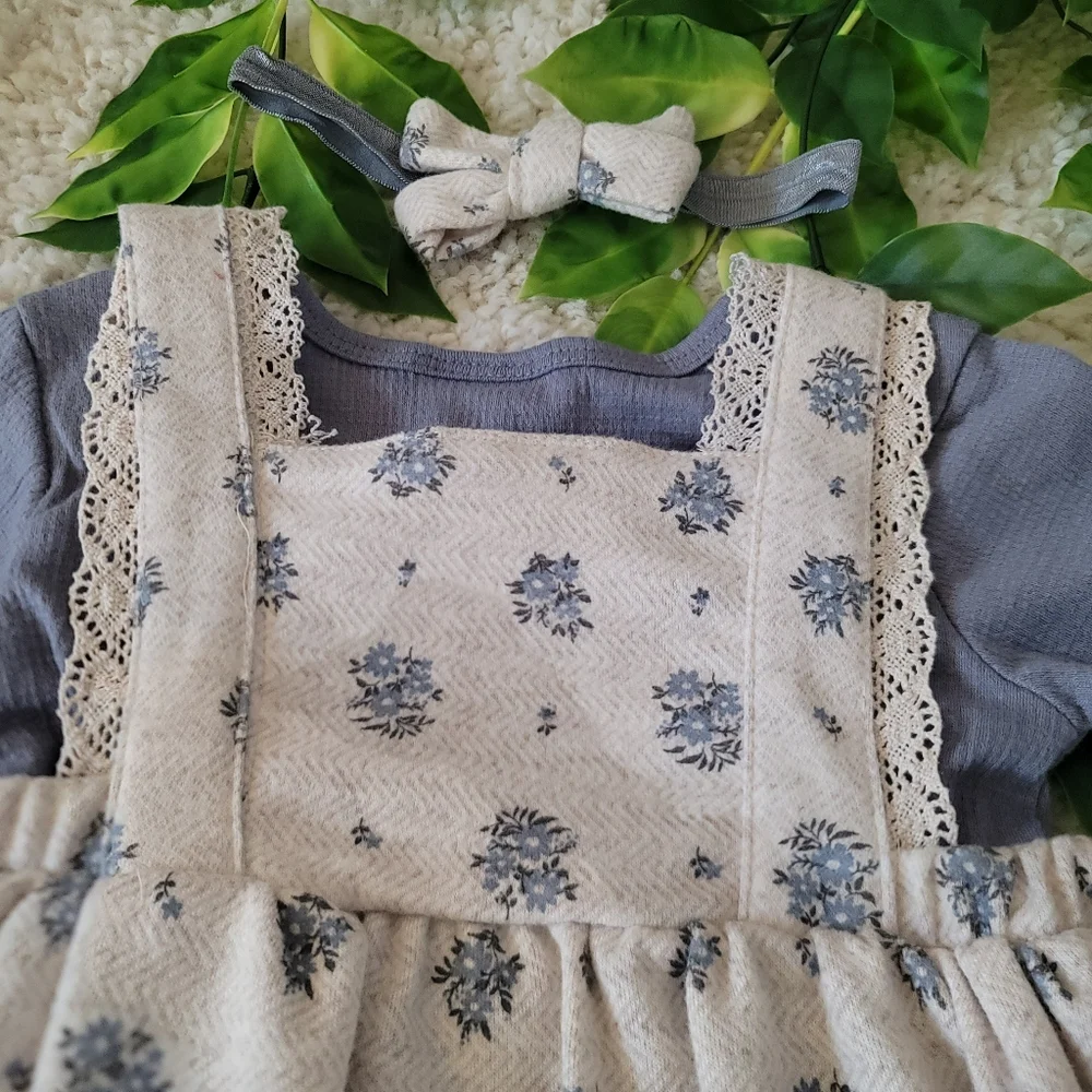 Nicole Miller Baby Girl Floral Dress/Onesie (9-12 Months) - Picture 6 of 9